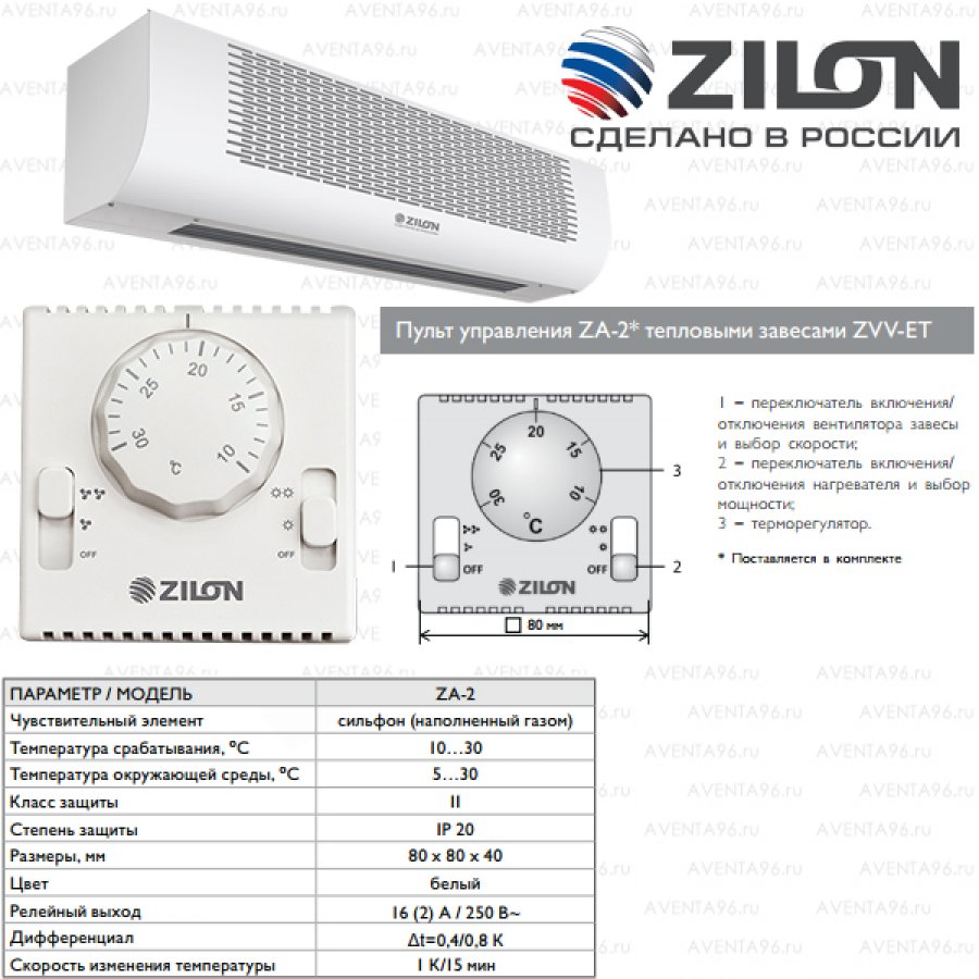 Тепловая завеса Мастер Zilon ZVV-2E12T